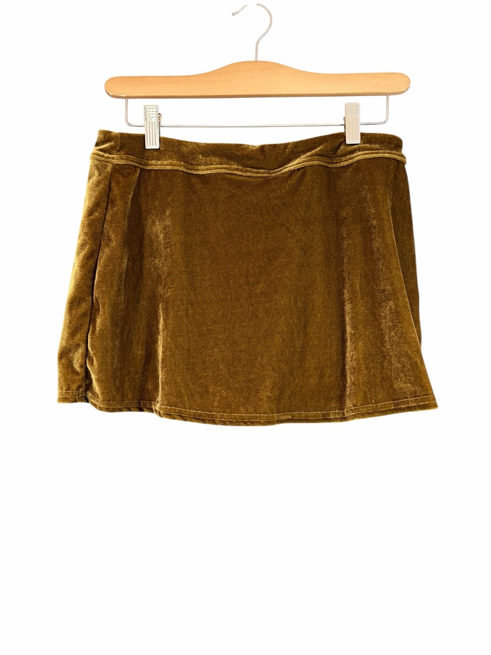 Urban Outfitters Velvet Skort with Side Slit Size M Gold NEW Indie Sleaze Y2K - Picture 3 of 9